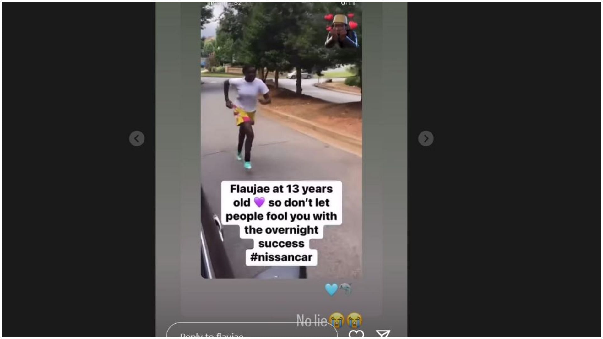 Flau'jae Johnson reacts to a throwback video. Credit: IG/@flaujae
